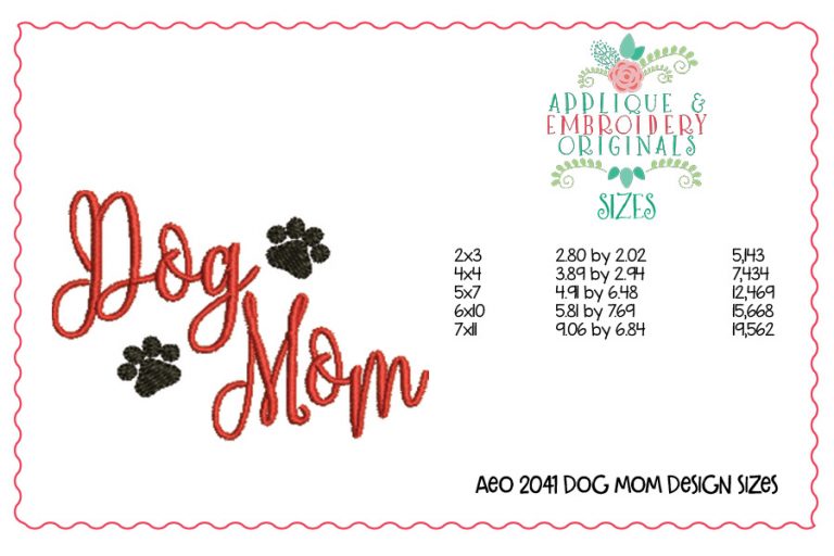 2041 Dog Mom Embroidery Design - Image 2
