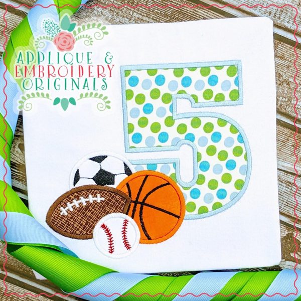 2053 Sporty Number 0-9 Applique Design Set - Image 11