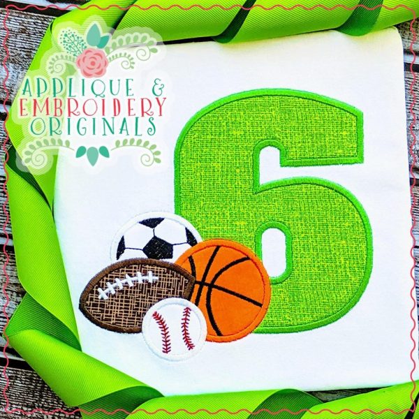 2053 Sporty Number 0-9 Applique Design Set - Image 12