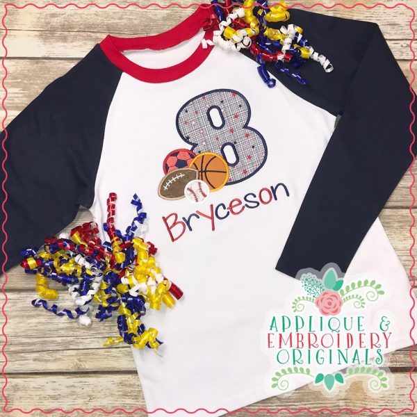 2053 Sporty Number 0-9 Applique Design Set - Image 15