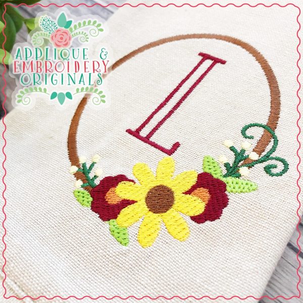 2068 Fall Floral Frame Embroidery Design - Image 2