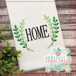 2069 Home Leaf Frame Embroidery Design