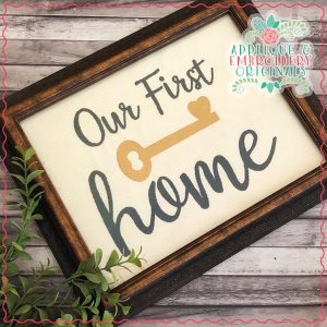 2070 Our First Home Key Embroidery Design