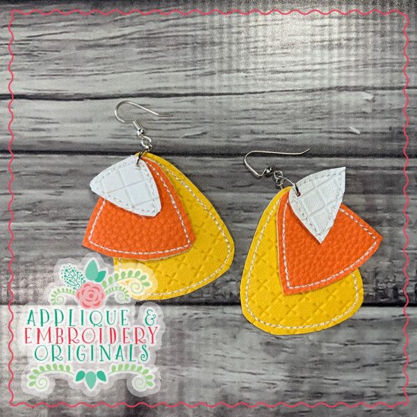 2074 Candy Corn Layered Earrings In-The-Hoop Design - Image 3