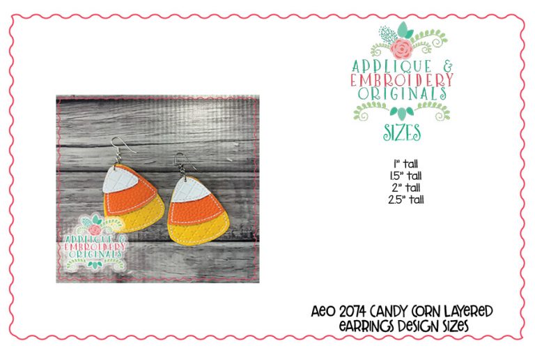 2074 Candy Corn Layered Earrings In-The-Hoop Design - Image 4