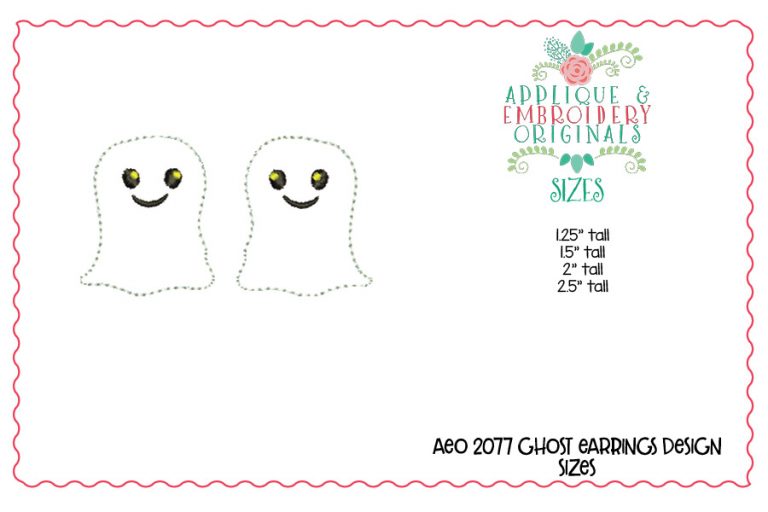 2077 Ghost Earrings In-The-Hoop Design - Image 2