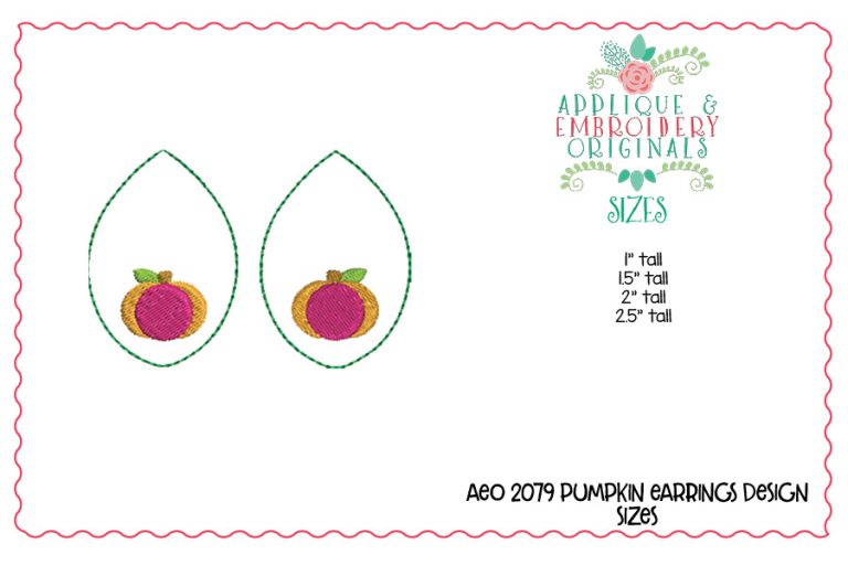 2079 Pumpkin Earrings In-The-Hoop Design - Image 2