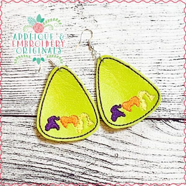 2082 Three Witches Hair Earrings In-The-Hoop Design - Image 2
