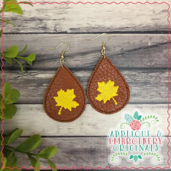 2095 Leaf Earrings In-The-Hoop Design - Image 2