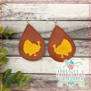 2098 Turkey Silhouette Earrings In-The-Hoop Design