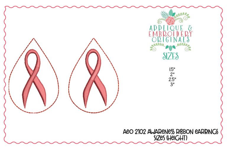 2012 Awareness Ribbon Earrings In-The-Hoop Design - Image 3