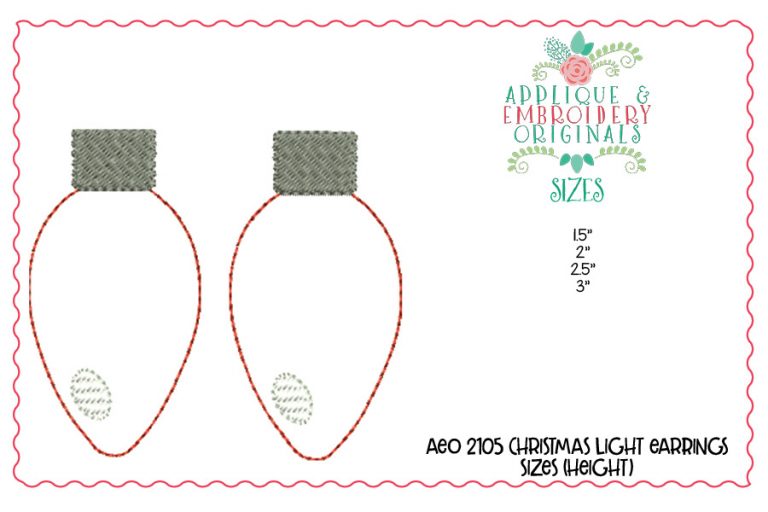 2105 Christmas Light Earrings In-The-Hoop Design - Image 3