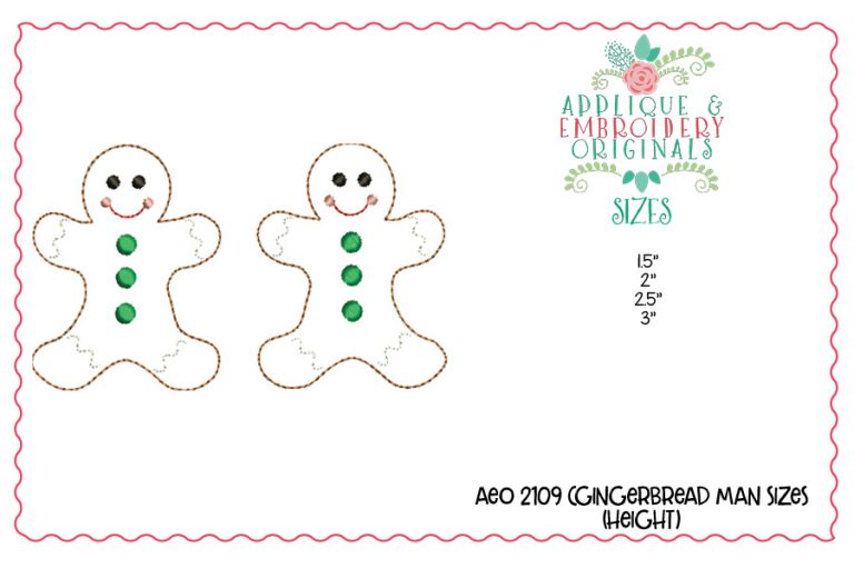 2109 Gingerbread Man Earrings In-The-Hoop Design - Image 2