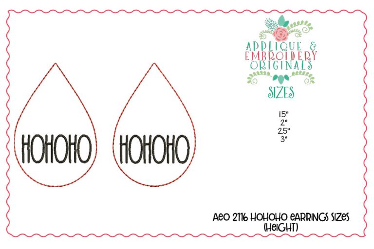 2116 HOHOHO Earrings In-The-Hoop Design - Image 2
