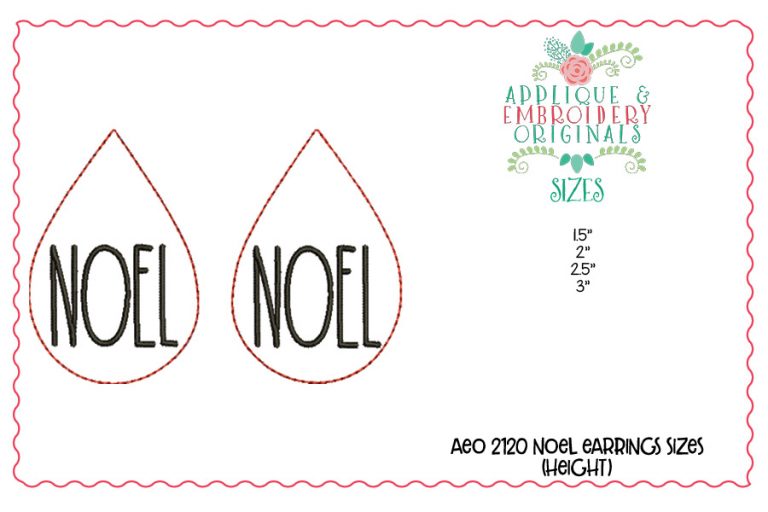 2120 NOEL Earrings In-The-Hoop Design - Image 2