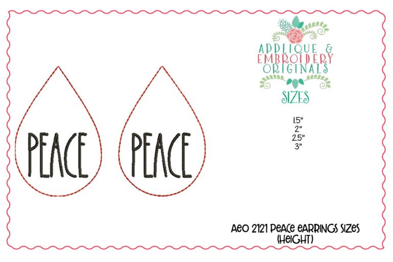 2121 PEACE Earrings In-The-Hoop Design - Image 2