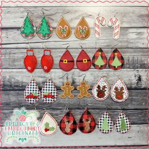 2124 Christmas Earring SET Earrings In-The-Hoop Design
