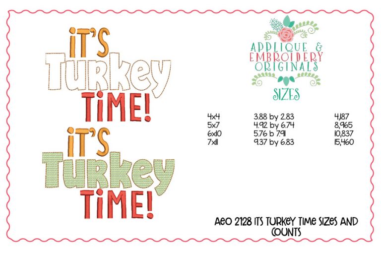 2128 It's Turkey Time Applique & Sketch Design - Image 3