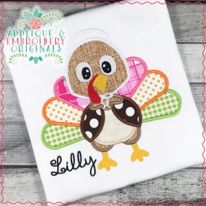 2133 Turkey Pilgrim Girl Applique Design