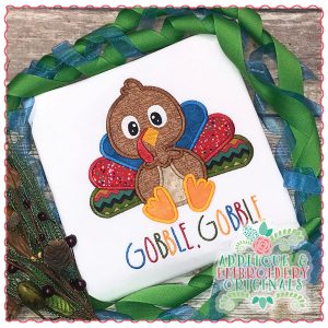 2134 Turkey Sitting Boy Applique Design