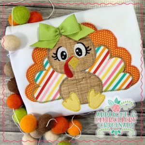 2145 Turkey Simple Girl Zig Zag Applique Design