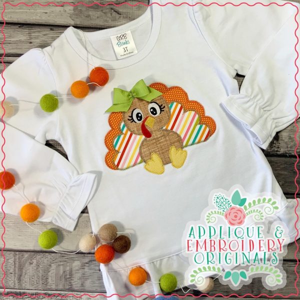 2145 Turkey Simple Girl Zig Zag Applique Design - Image 3