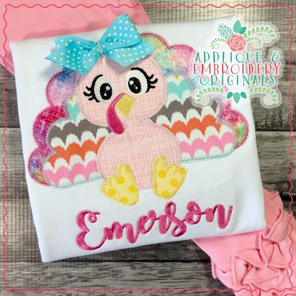 2145 Turkey Simple Girl Zig Zag Applique Design - Image 2