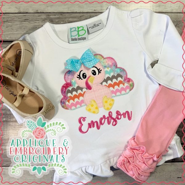 2145 Turkey Simple Girl Zig Zag Applique Design - Image 4