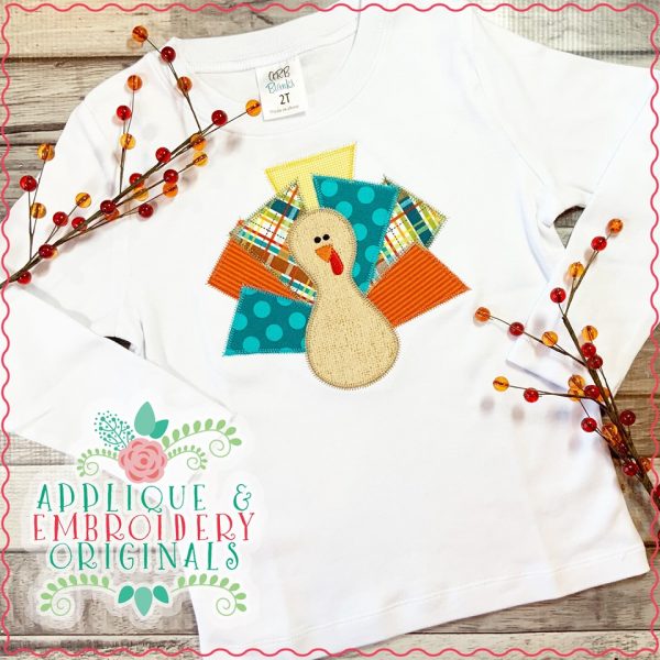 2147 Turkey Rectangle Boy All-In-One Applique Design - Image 2
