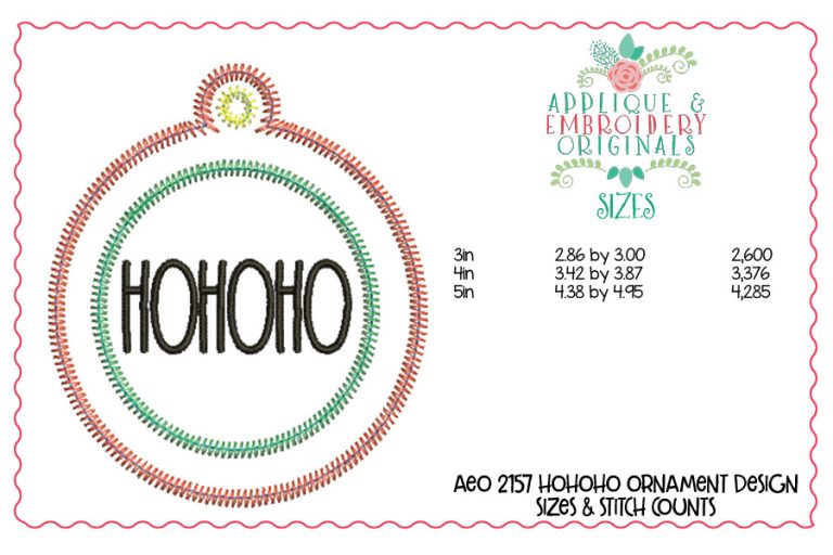 2157 HoHoHo Ornament In-The-Hoop Designs - Image 2