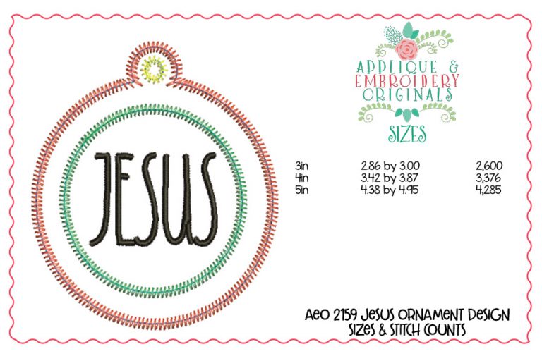 2158 Jesus Ornament In-The-Hoop Designs - Image 2