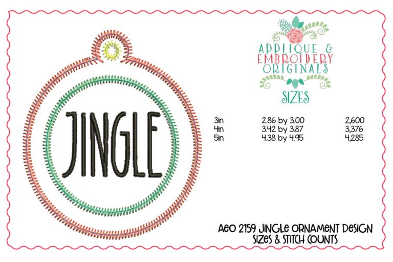 2159 Jingle Ornament In-The-Hoop Designs - Image 2