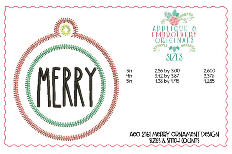 2161 Merry Ornament In-The-Hoop Designs - Image 2