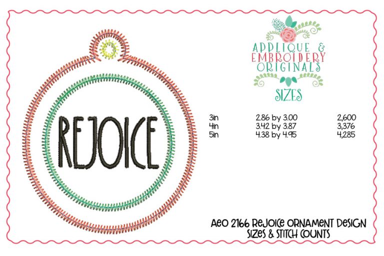 2166 Rejoice Ornament In-The-Hoop Designs - Image 4