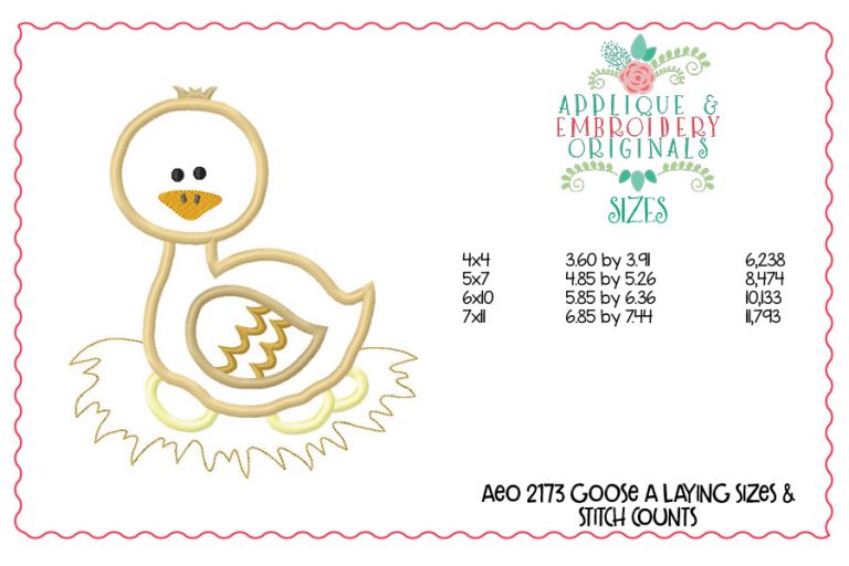 2173 Goose A Laying Applique Design - Image 2