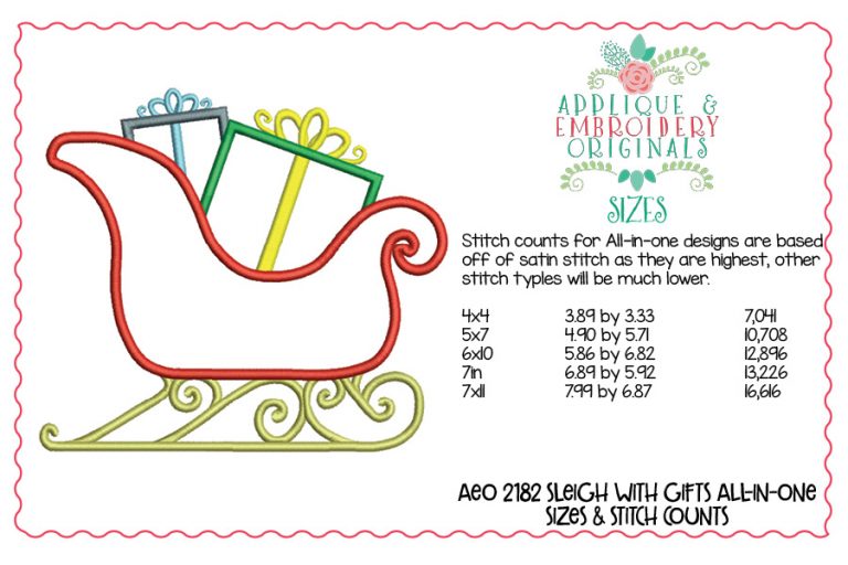 2182 Sleigh All-In-One Applique Design - Image 4