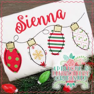 2183 String Christmas Lights All-In-One Applique Design
