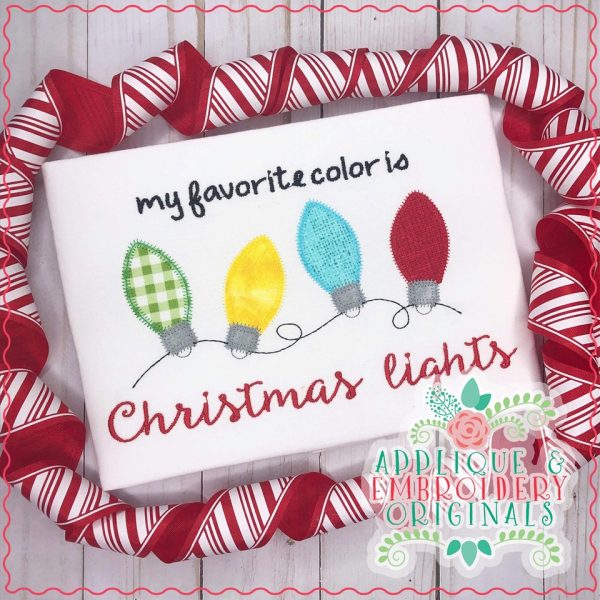 2183 String Christmas Lights All-In-One Applique Design - Image 2