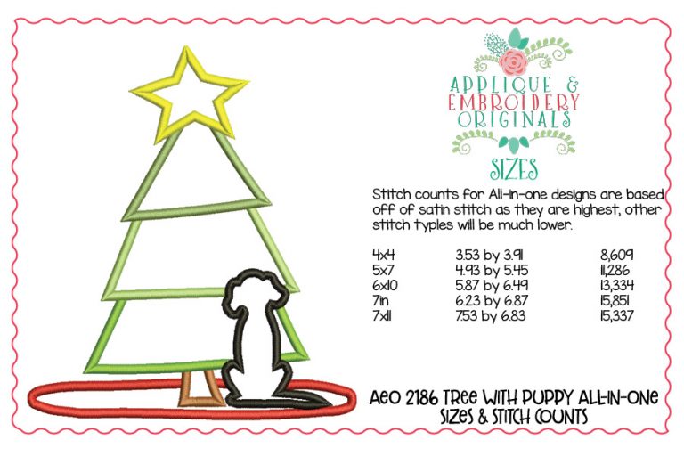 2186 Tree with Puppy All-In-One Applique Design - Image 4