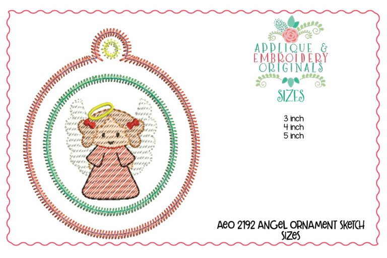 2192 Angel Ornament In-The-Hoop Designs - Image 3