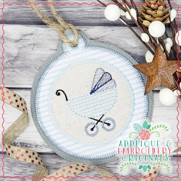 2193 Baby Carriage Ornament In-The-Hoop Designs - Image 2