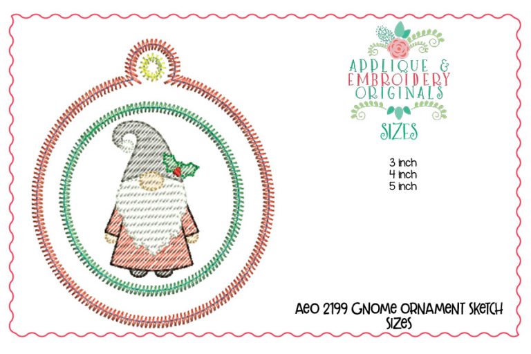 2199 Gnome Ornament In-The-Hoop Designs - Image 2
