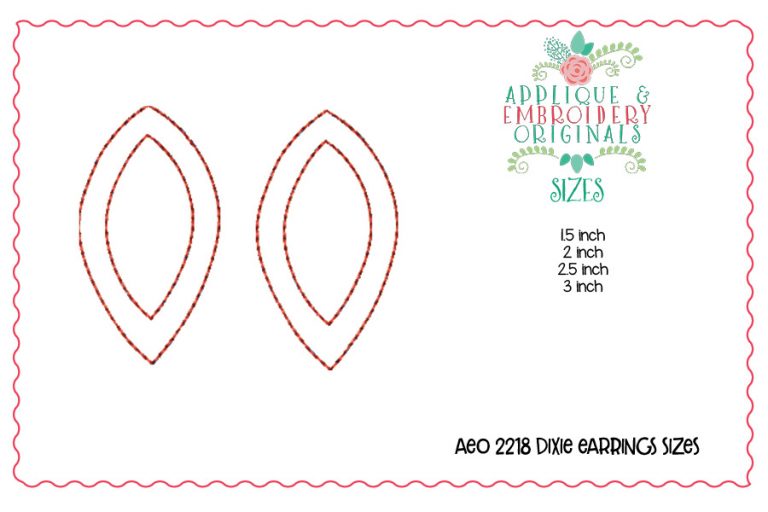 2218 Dixie Earrings In-The-Hoop Design - Image 2