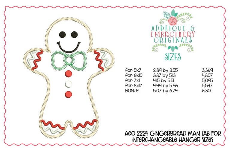 2224 Gingerbread Boy Interchangeable Tab Design - Image 4