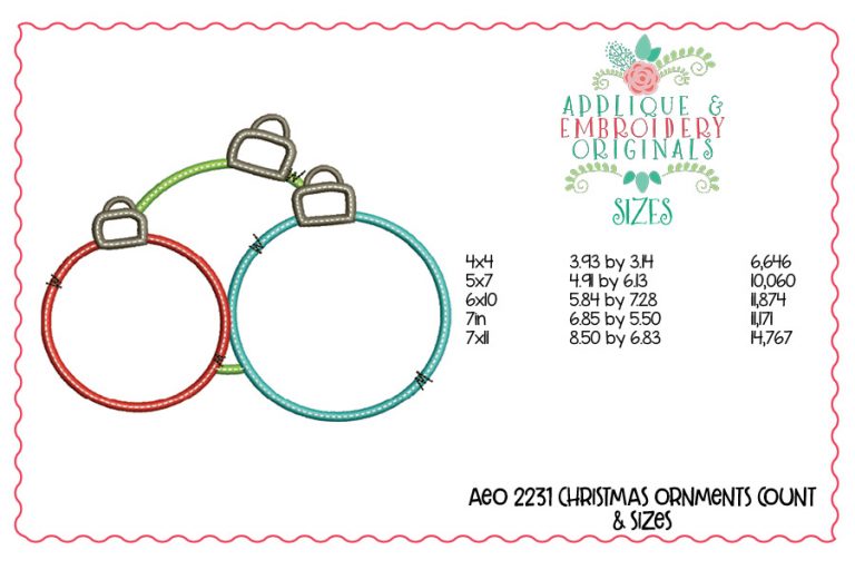 2231 Christmas Ornaments Triple Applique Design - Image 3