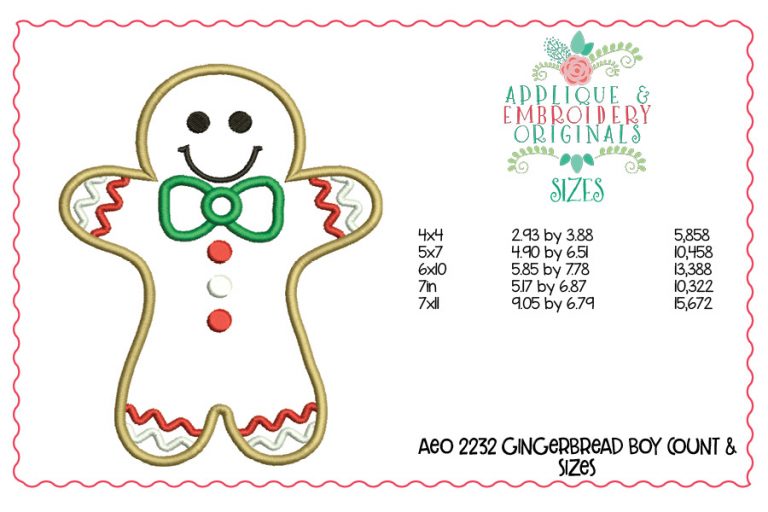 2232 Gingerbread Boy Applique Design - Image 2