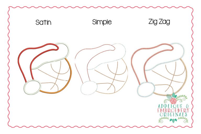 2177 Basketball Santa Hat All-In-One Applique Design - Image 2