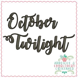 2222 October Twilight Embroidery Font