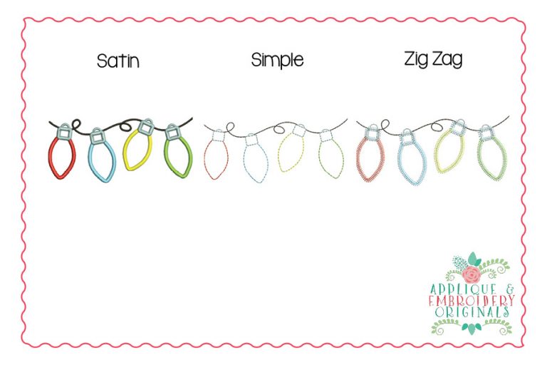 2183 String Christmas Lights All-In-One Applique Design - Image 5