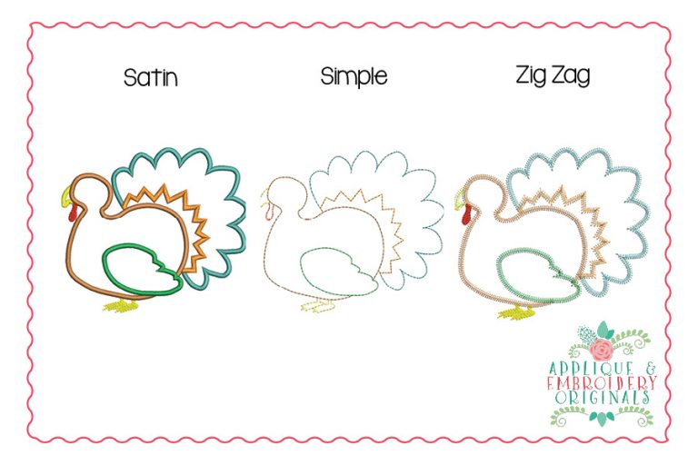 2146 Turkey Side All-In-One Applique Design - Image 3